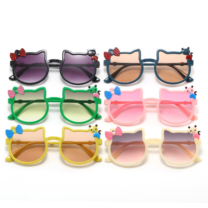 Venta al por mayor PC Cute Cat Bow Knot Kids Gafas de sol
